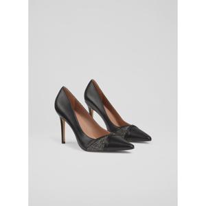 L.K. Bennett Astra Black Leather Court Shoes
